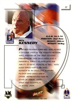 2002 Select Challenge #8 Ben Kennedy Back